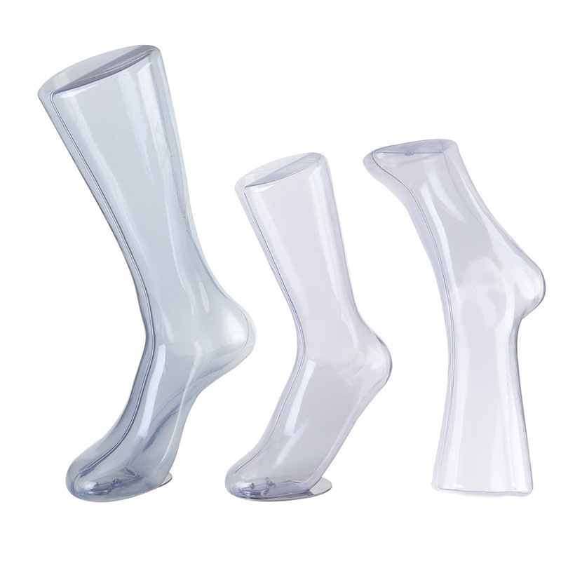 Transparent foot model socks model inverted socks model props feet men's and women's socks display foot model plastic magnet socks feet