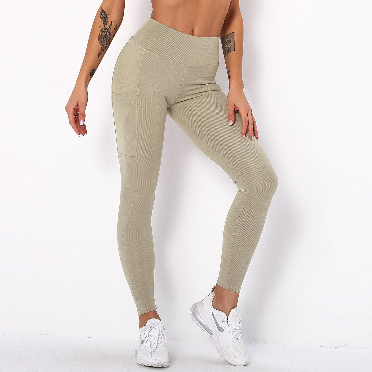 pantalones de yoga con bolsillo a rayas NSNS12752