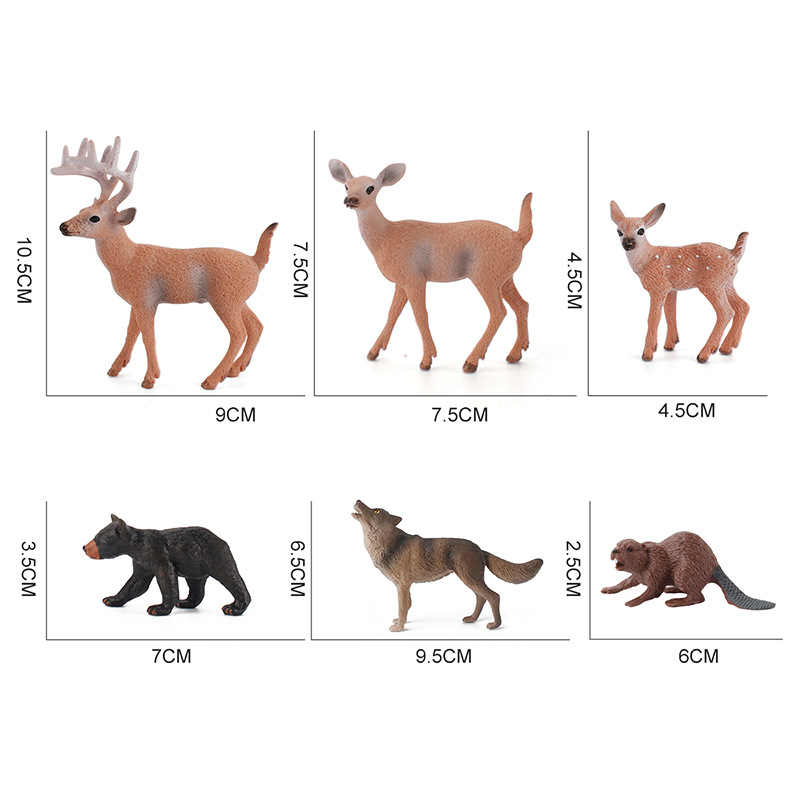 Creativo sólido animal salvaje escritorio bandeja de arena decoración cola blanca ciervo Reno Castor oso negro rugiente Lobo animal mano Oficina