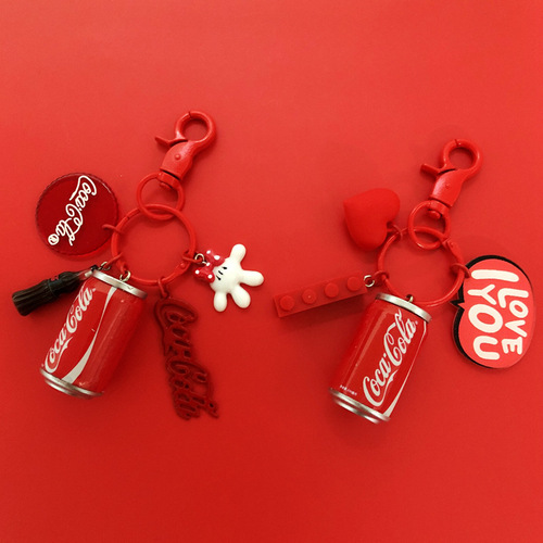 ins key chain pendant internet celebrity key chain same style coke bottle bag couple pendant creative small gift