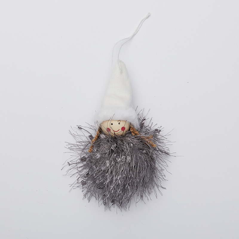 Angelina de Navidad colgante de peluche plumas adornos lindos colgantes con lámparas Angel Doll accesorios de decoración de árbol de Navidad