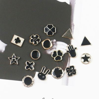 diy Plastic Jewelry parts Flat bottom Decorative buckle button Emptied Cufflinks parts Small fragrant wind ins Cartoon wild
