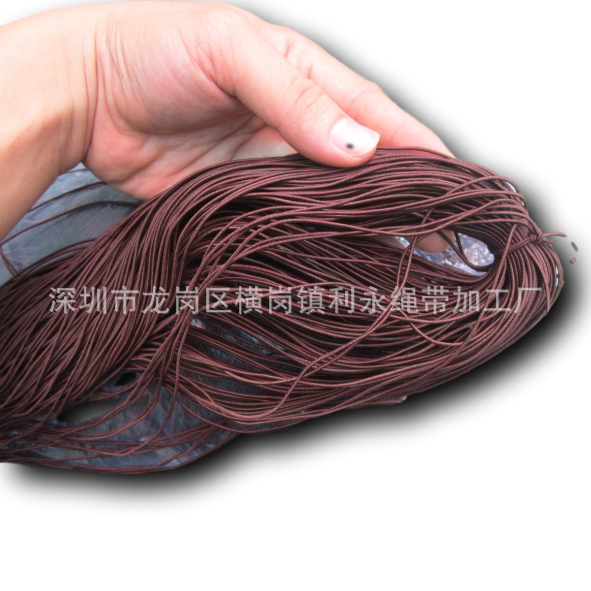 进口现货批发 1mm内包四筋咖啡色穿佛珠弹力绳圆橡筋