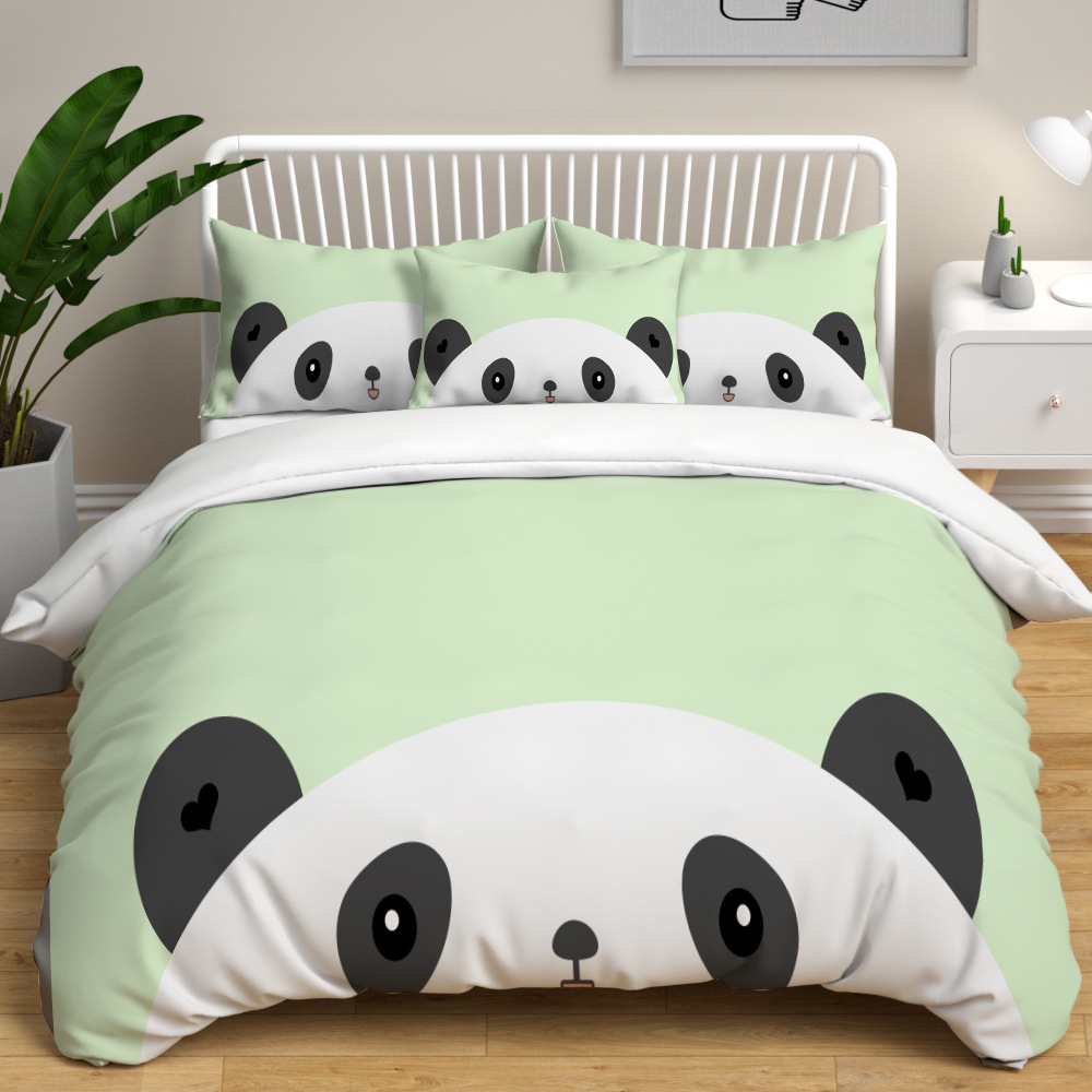 床上用品三件套四件套3d动物被套来图定制亚马逊wish热销一件代发