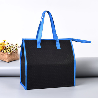 手提便当包冰包 简约野餐外卖无纺布保温袋 保鲜铝箔保温袋定制|ms