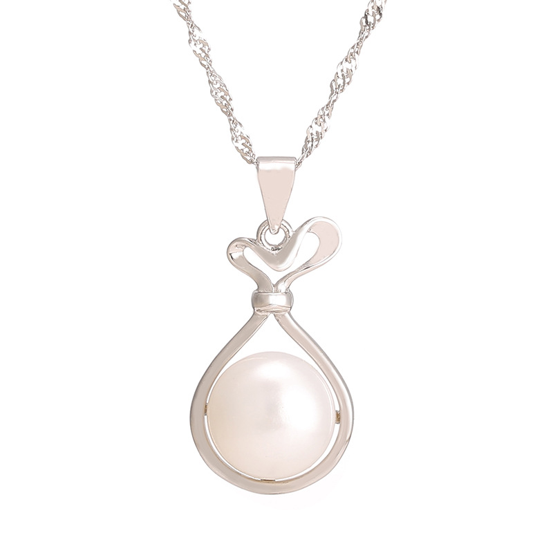 Factory wholesale S925 silver pearl necklace pendant Korean sweet diamond-studded dream catcher pendant diy accessories D1953