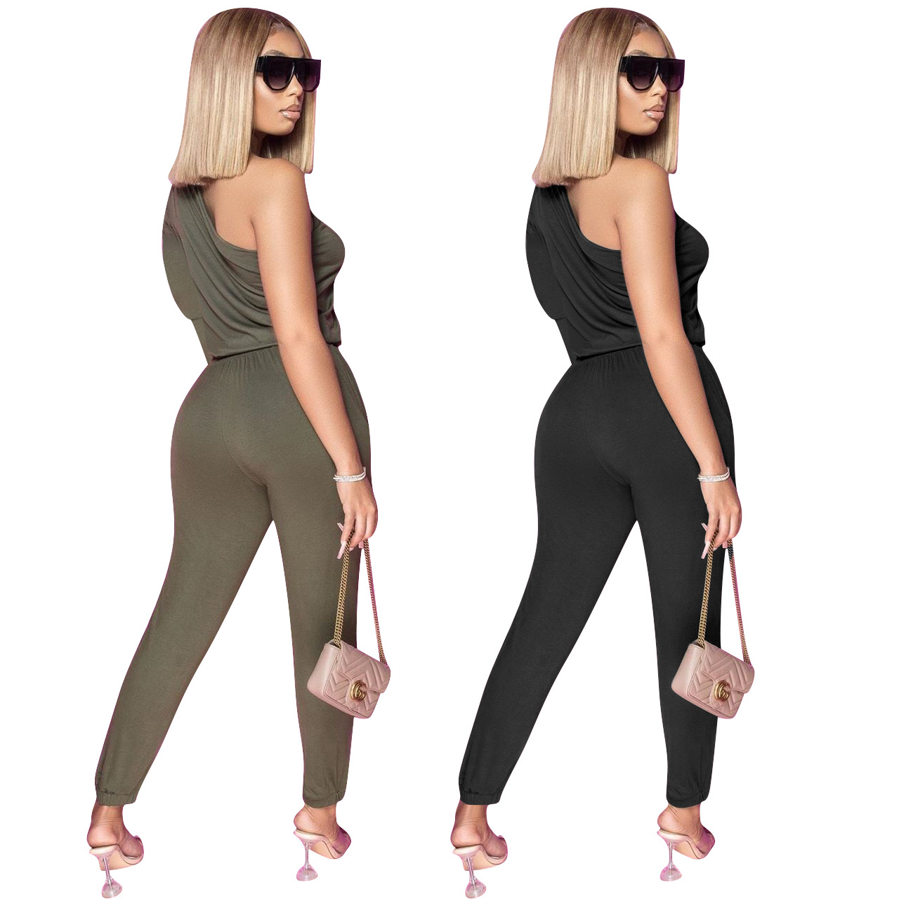 pure color strappy jumpsuit Nihaostyles wholesale clothing vendor NSYDF73626