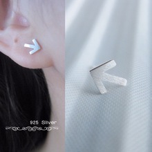 s925耳钉个性男女学生箭头符号极简约耳饰品百搭气质潮网红
