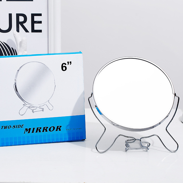 8 inch round mirror retro craft Silver Plated round double-sided mirror makeup mirror vanity mirror Beauty Mirror wholesale