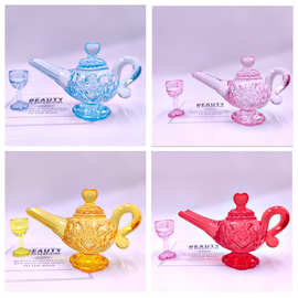 大水晶阿拉丁神灯摆件亚克力宝石玩具推糖机抓机礼品饰品水晶摆件