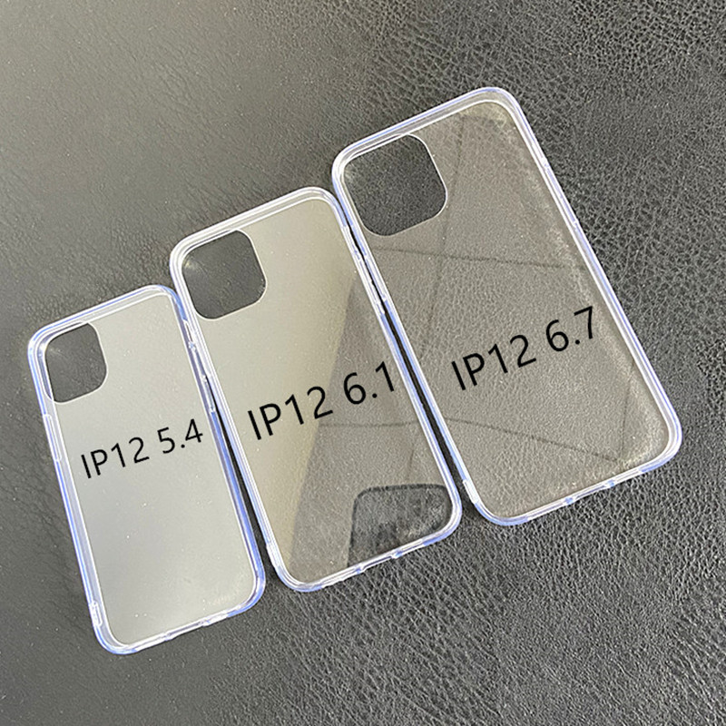 适用iphone12 6.1硬底软边亚克力凹槽手机壳 IP13透明滴胶 奶油胶详情6