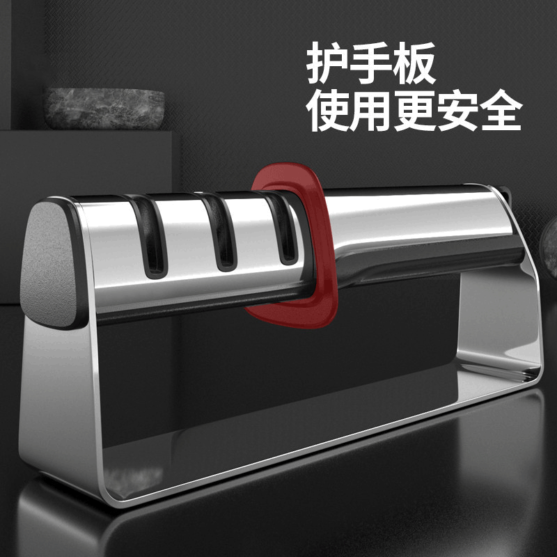 The new stainless steel sharpener kitchen tool sharpener multi-function diamond cutting and sharpening artifact
