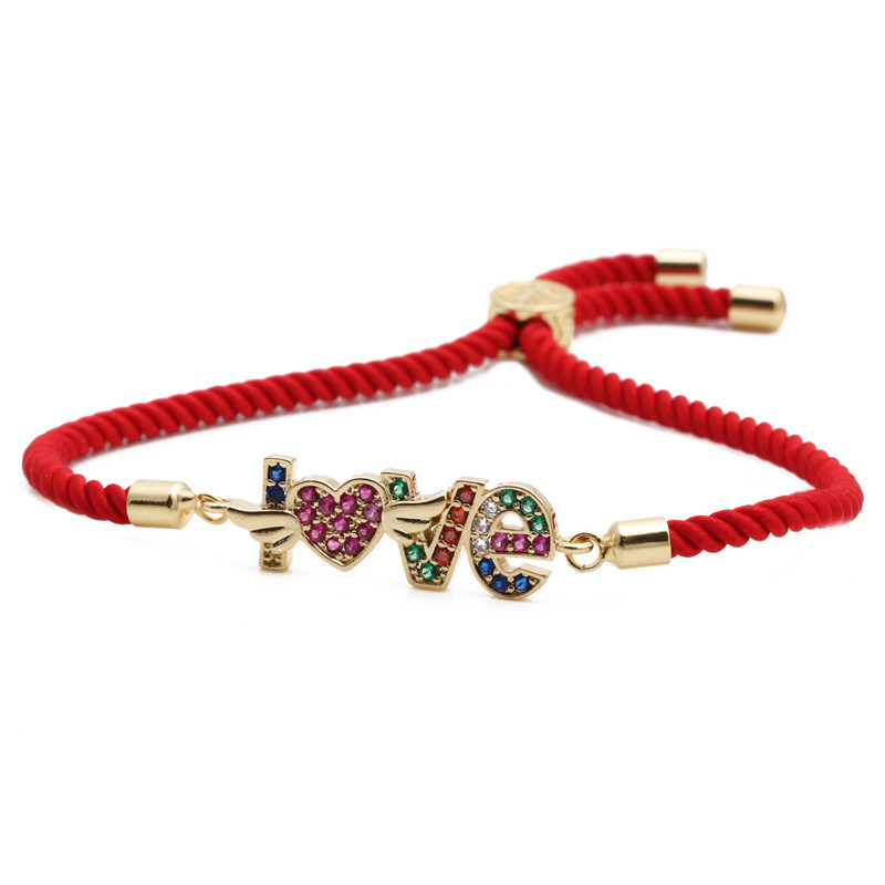 Colorful Zirconium Love Palm Heart Adjustable Bracelet display picture 1