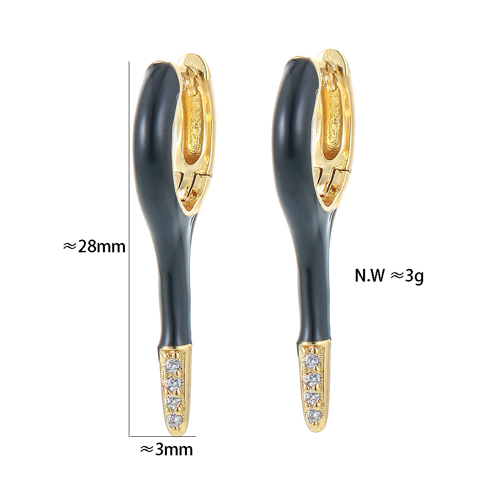 fashion oil drop enamel copper earringspicture8