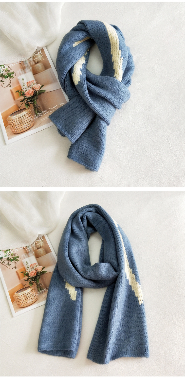 Korean New Knitted Woolen Warmth Scarf display picture 3