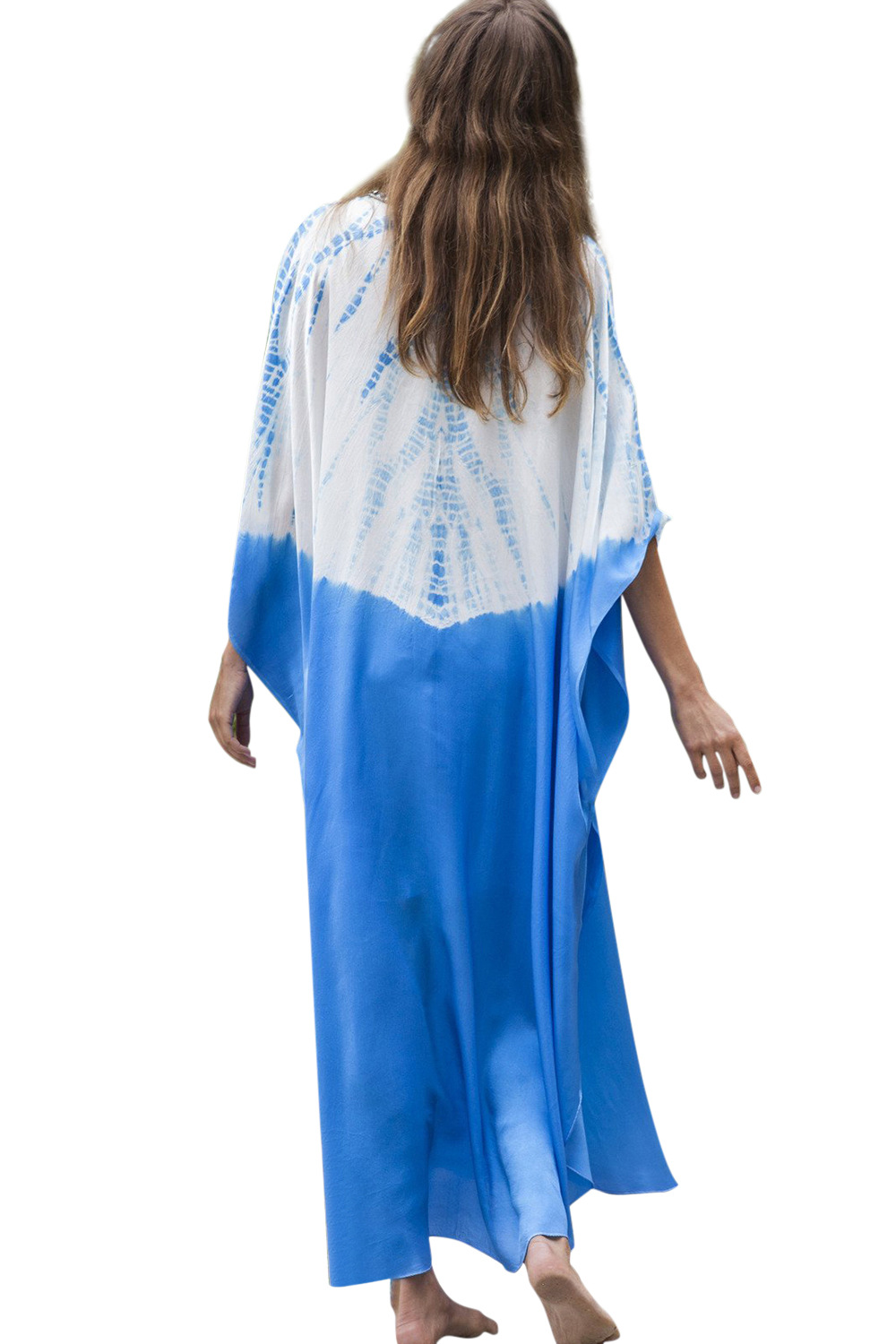 new bat sleeve new spring and summer dress middle east robe blue NSDF1496