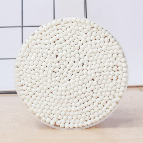 Large bucket of family pack of 500 cotton swabs, round box of disposable cotton swabs, double-ended ear-picking cotton swabs