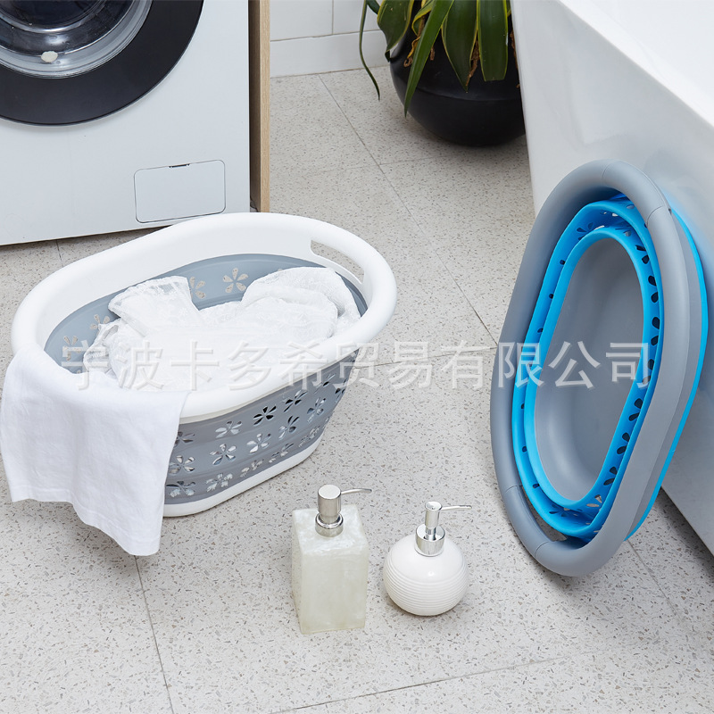 Folding Dirty Clothes Basket Household Does Not Take Up Space Clothes Storage Basket Can Be Drained Tote Basket Toy Storage Basket Storage Basket