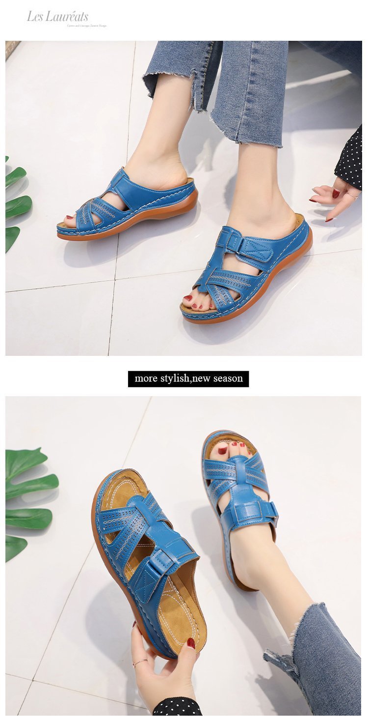 Women's Vintage Style Solid Color Open Toe Fashion Sandals display picture 5