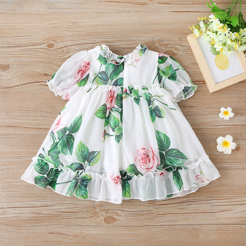 Summer Short-sleeved Girls Dress Sweet Printing Baby Clothing display picture 2