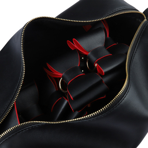 Sexy Leather SM Bondage Set Flirting Couple Bondage Hand and Foot Cuffs Collar Storage Bag Adult Products Wholesale