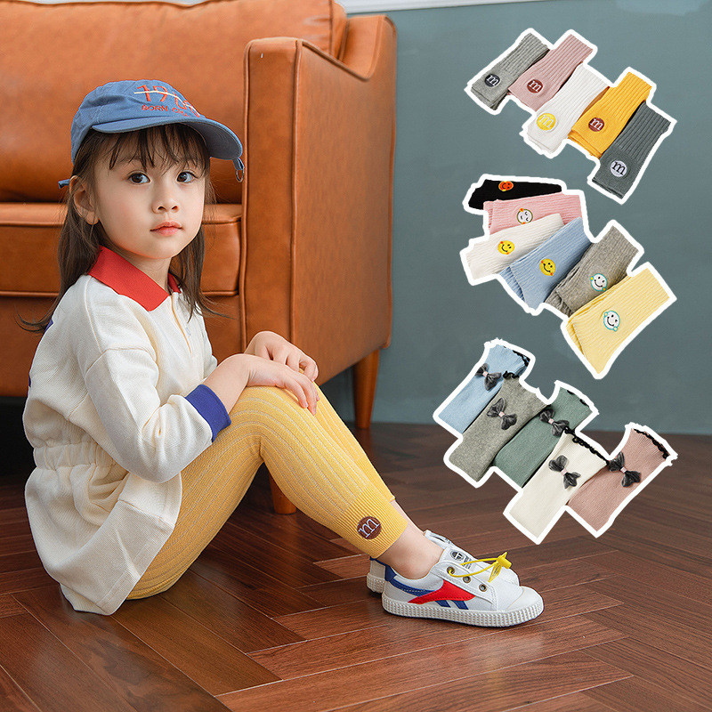 2021春季新款针织儿童打底裤小女孩宝宝女童白色九分连裤袜宝宝袜