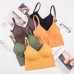 卡卡同款女士無縫吊帶背心無鋼圈美背裹胸長款文胸打底運動抹胸