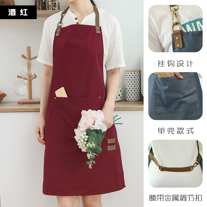 Delantal cocina casera lindo estilo japonés impermeable a prueba de aceite imprimible ropa de trabajo abrigo de moda de estilo coreano de las mujeres para adultos