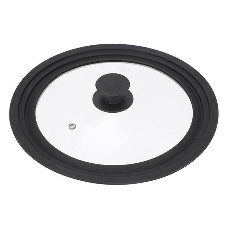 Tapa de olla de silicona de grado alimenticio cocina resistente a altas temperaturas con una tapa y tres utilizables Tapa de olla de vidrio templado visual venta directa anti-caída