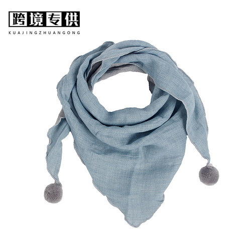 Children's Autumn/Winter New Casual Solid Color Thick Triangular Scarf for Boys and Girls, Korean Style Casual Scarf