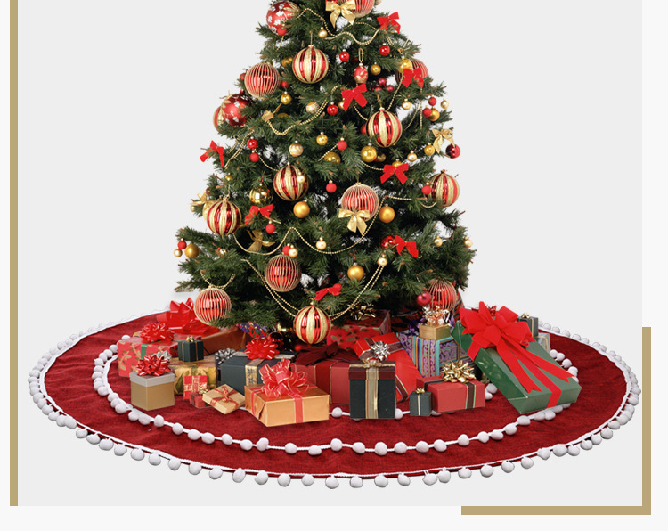Christmas Howe Bei Christmas Decorations White Ball Ring  Tree Dress Red Hair Ball Tree Dress Tree Bottom Dress Atmosphere Layout_voghion.com