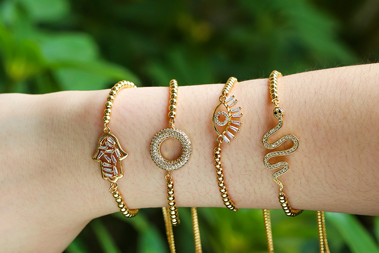 10g Weight Bracelets Classification Anniversary, Business, Travel Occasion Copper Material Geometric Pattern Women'S Gender Fashion Style Fashion Rainbow Zircon Geometric Pull-out Bracelet 4