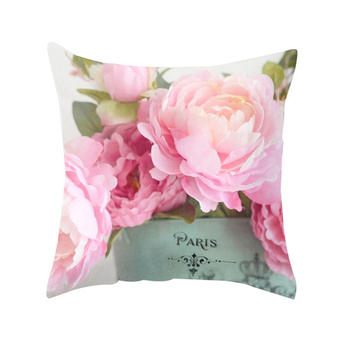 18'' Cushion Cover Pillow Case American rose pillow cover peach skin sofa head cushion pillow cover