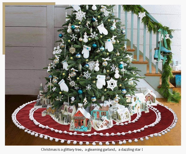 Christmas Howe Bei Christmas Decorations White Ball Ring  Tree Dress Red Hair Ball Tree Dress Tree Bottom Dress Atmosphere Layout_voghion.com
