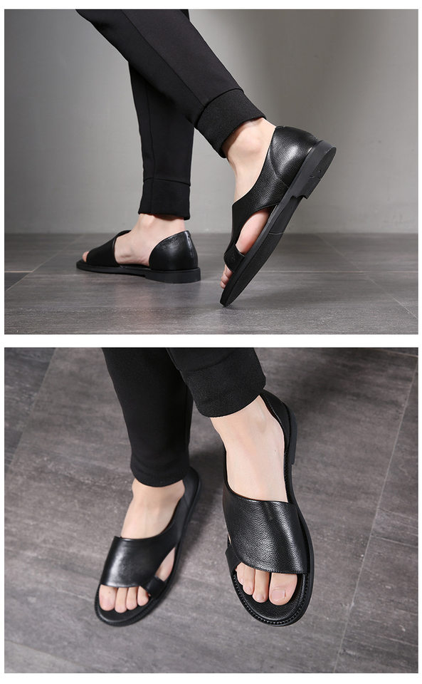 Dép sandal nam quai La Mã phong cách trẻ trung, đế cao su êm chân, phù hợp đi biển và dạo phố — Màu đen chi tiết 9