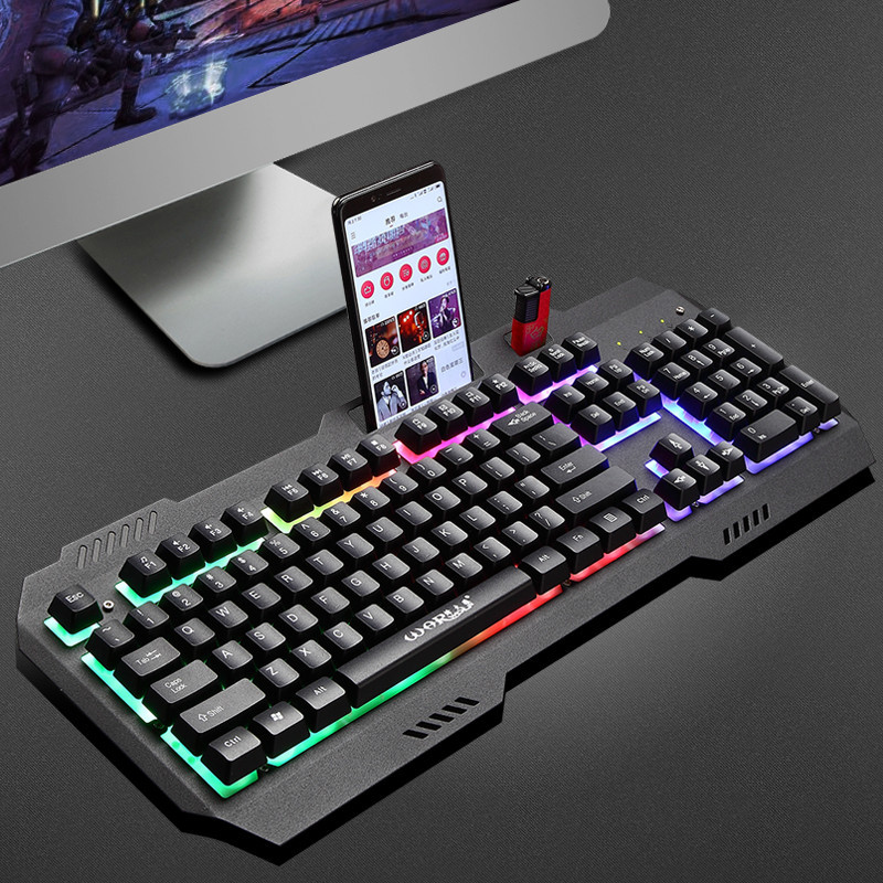 Manufactor Source of goods Flames Wolf Metal Mechanics Feel Wired Gaming keyboard Eat chicken Desktop computer Computer Accessories