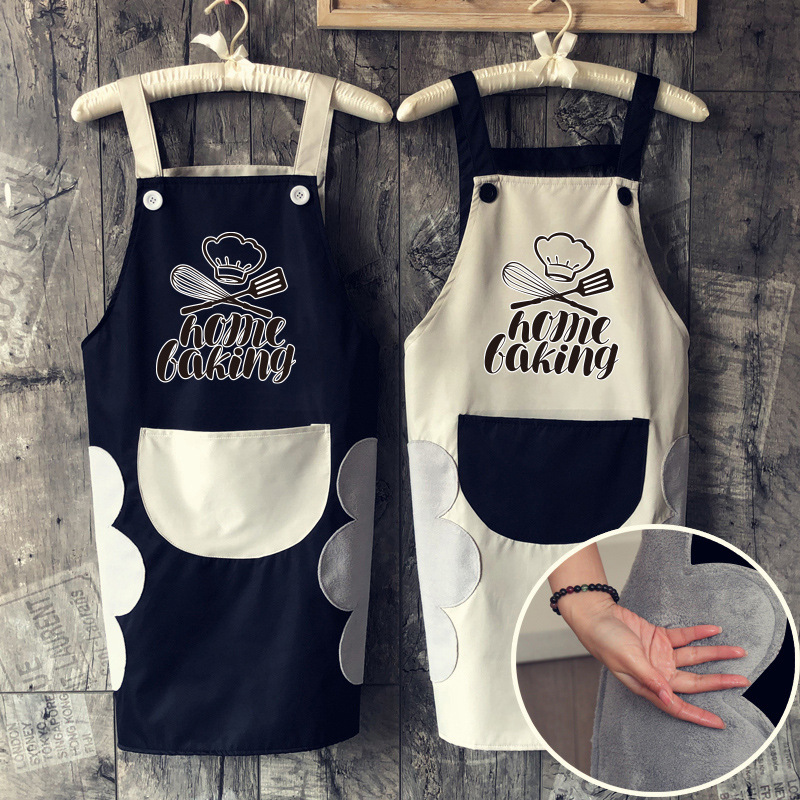 Delantal de mano borrable primavera y otoño hogar cocina impermeable a prueba de aceite bata babero adulto cocina mujer más tamaño cintura de la moda