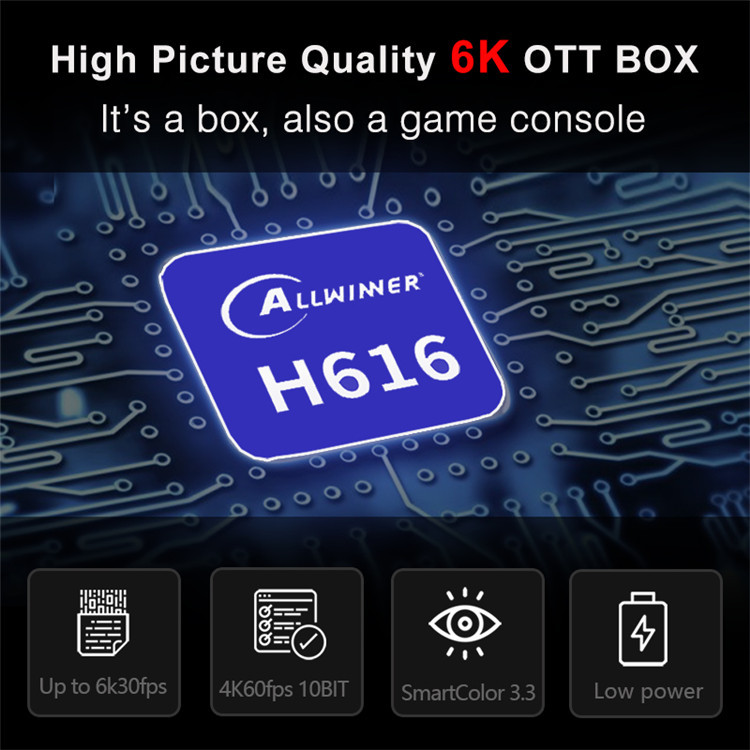 h96 max h616机顶盒 Allwinner 双wifi android10.0 蓝牙4GB/64G详情3