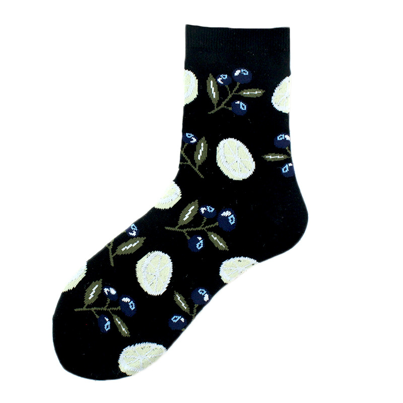 Women's Simple Style Classic Style Commute Color Block Cotton Printing Crew Socks A Pair display picture 4