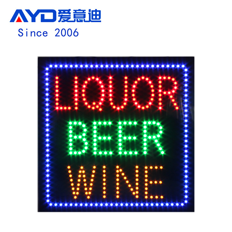 出口欧美LED广告牌指示牌 LED LIQUOR BEER WINE SIGN 40x40 cm