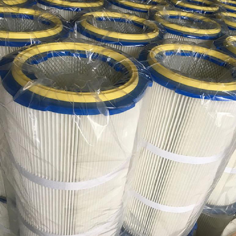 过滤烟尘滤芯PTFE覆膜除尘滤筒 聚酯纤维折叠空气滤芯 除尘滤芯