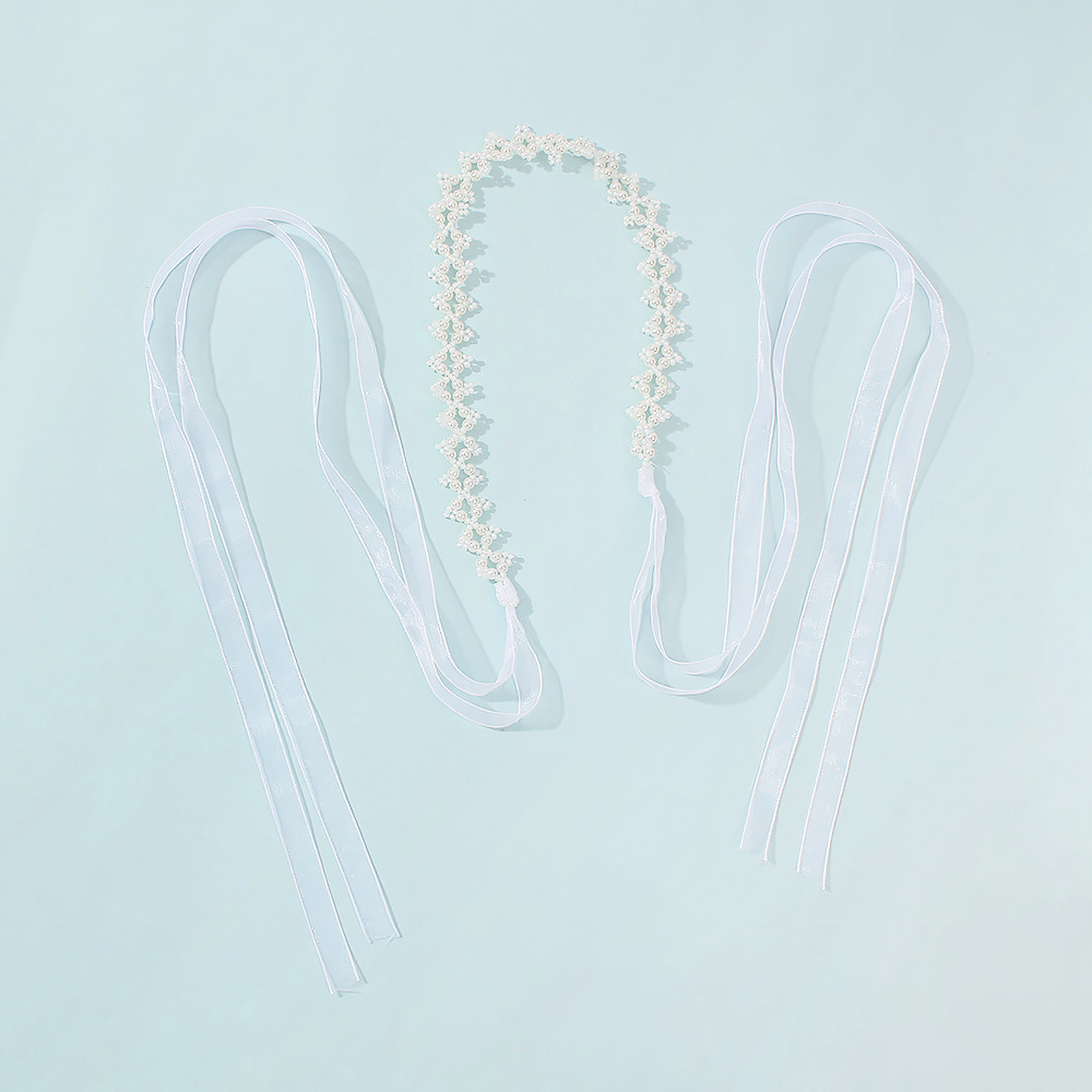 Imitation Pearl Ribbon Hairband display picture 5