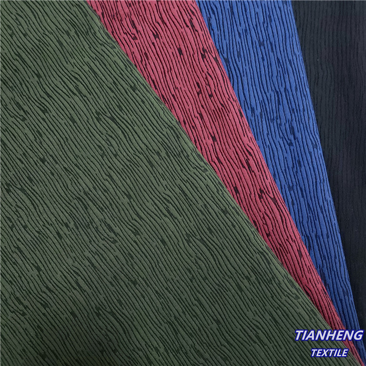 现货涤棉横条罗缎提花时尚男女装裤装西装外套连衣裙箱包面料批发