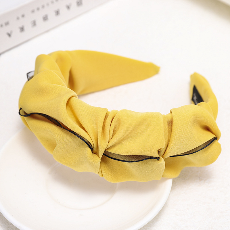 Spring Pure Color Folds Sweet Cheap Headband Wholesale display picture 6