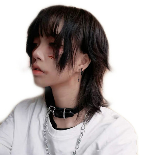 Japanese wig wolf tail drag mullet head cos young men and women can wear fluffy handsome short hair manufacturer