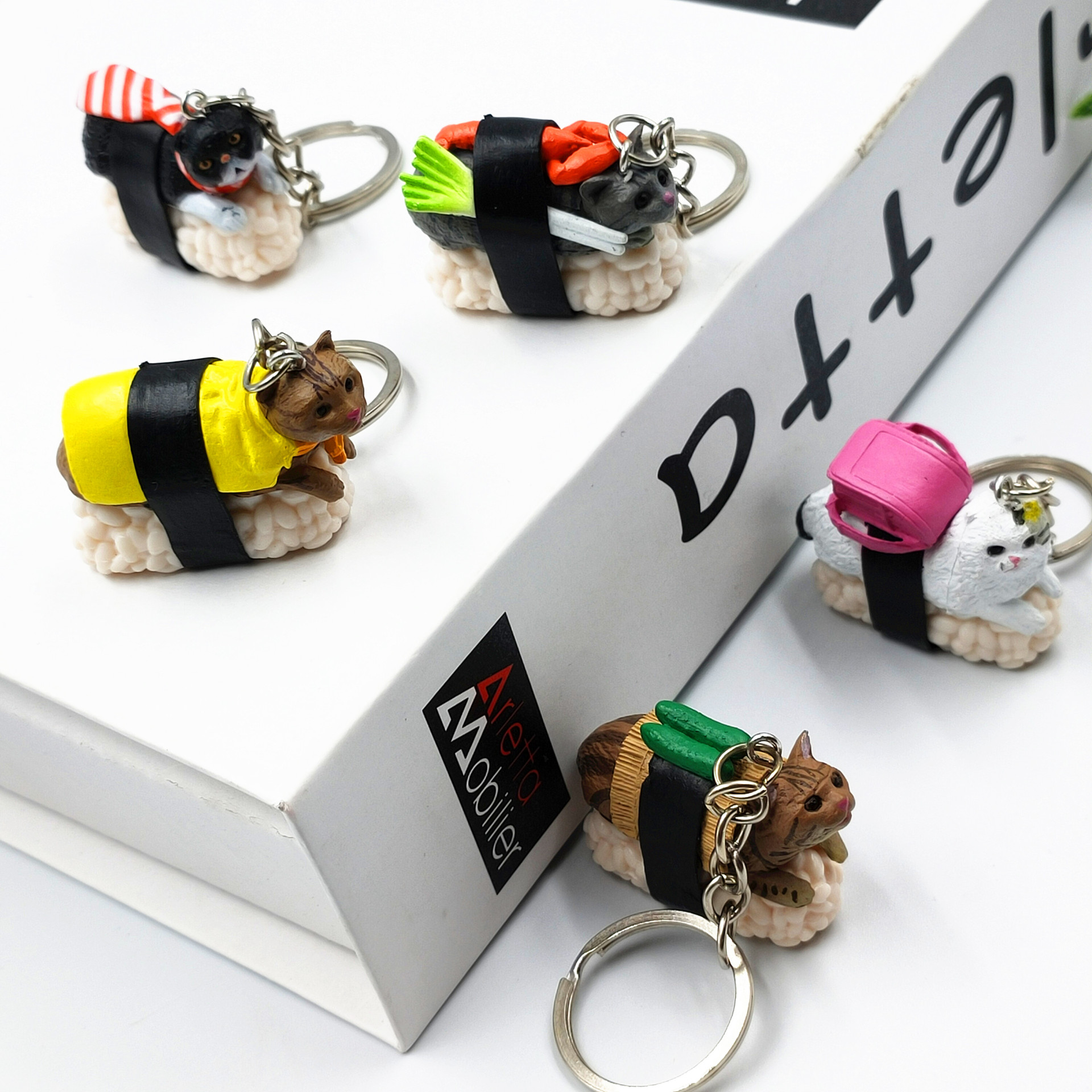 Único de dibujos animados sushi gato muñeca llavero bolsa ropa colgante pequeño regalo transfronterizo suministro