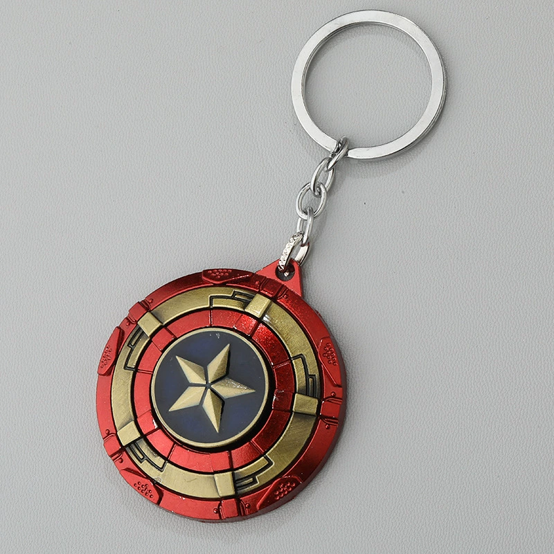 Брелок (Marvel) Щит капитана Америки, металлическая подкладка, разноцветные винтажные цвета