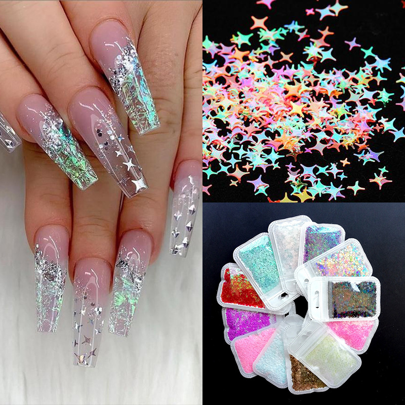 Hot sale four-pointed star sequin laser...