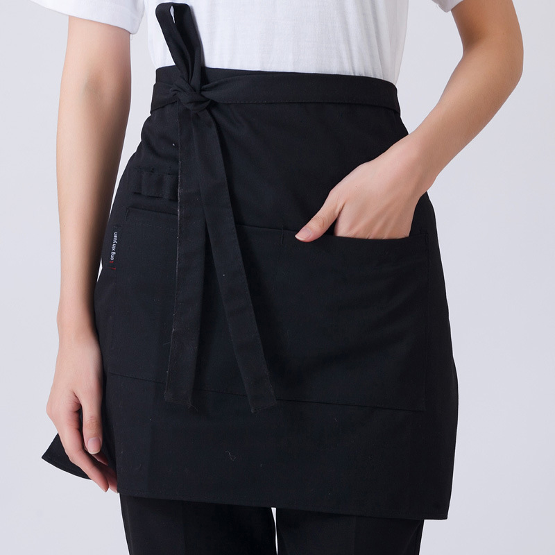 Camarero hombres y mujeres corto delantal negro restaurante del hotel restaurante Occidental cafetería cocina media cintura
