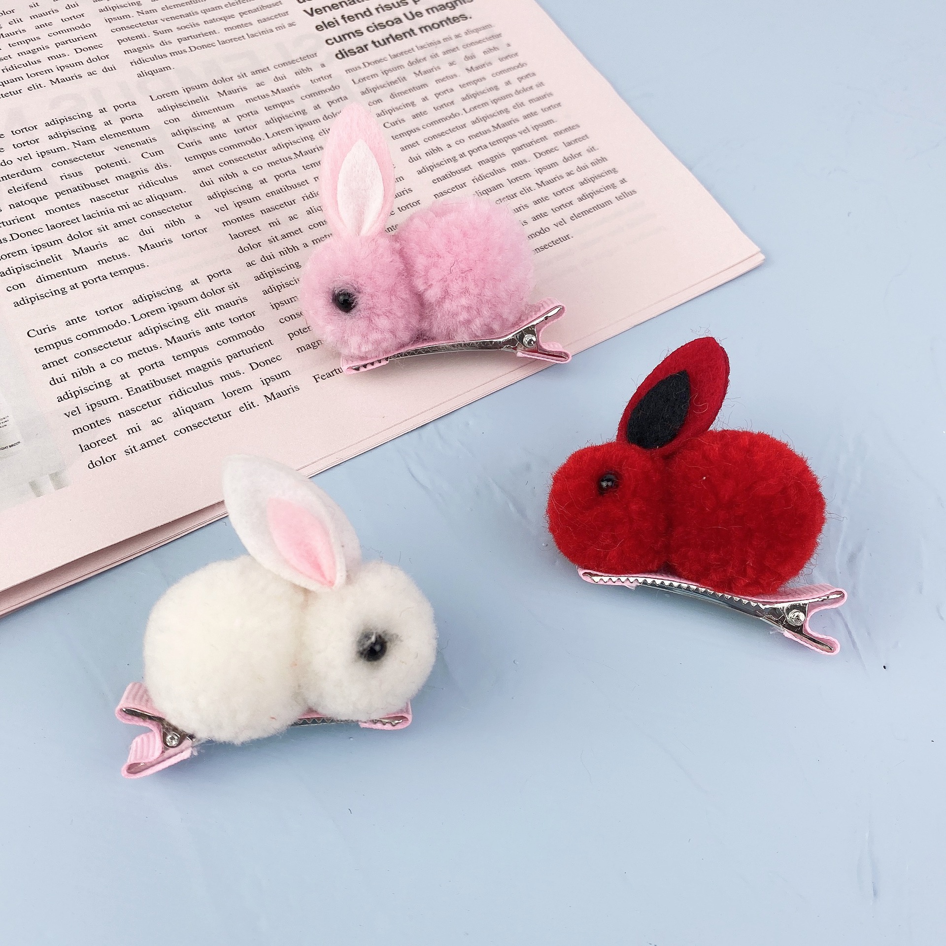 Korean Cartoon Rabbit Hairpin Set display picture 3